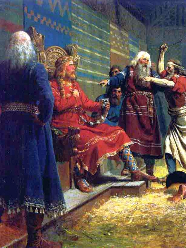'Haakon the Good and the Farmers at the Mære Sacrifice' (P. N. Arbo)