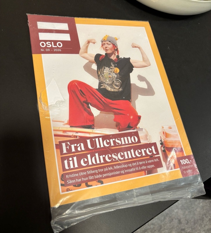 Cover of =Oslo magazine featuring woman in horned helmet (Norway)