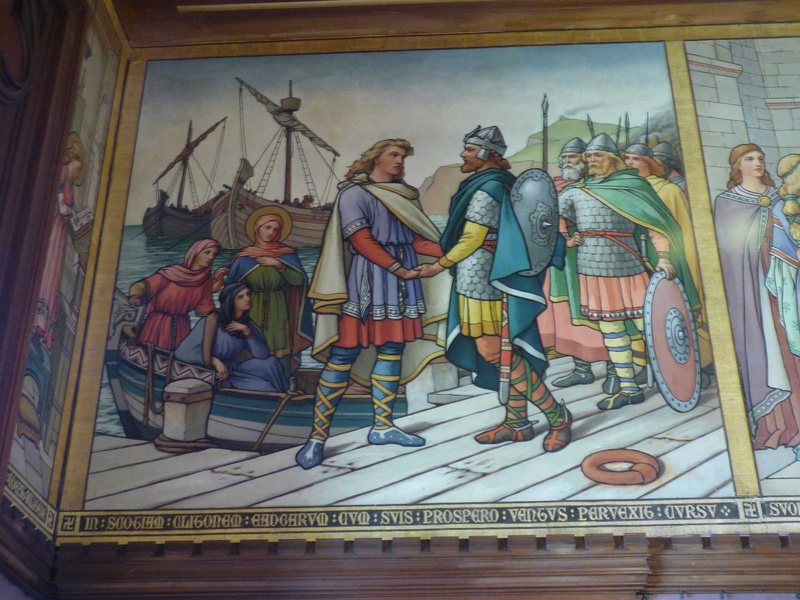The young Edgar at Wearmouth on his way to Scotland by the artist H.W. Lonsdale