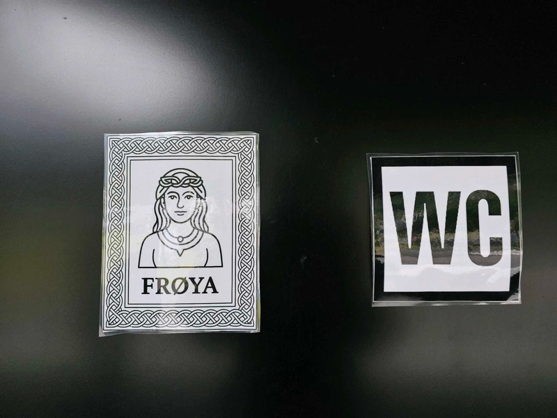 Viking-Themed Women's Restroom Sign