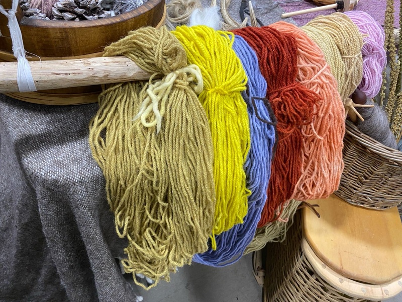 Plant dyed wool