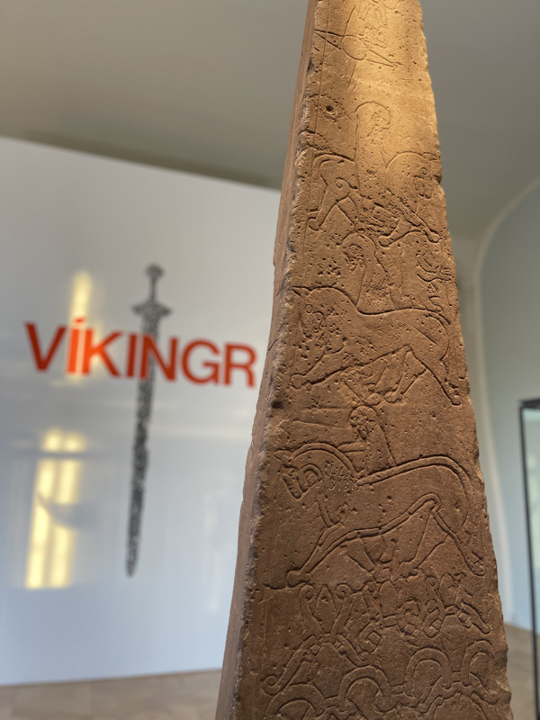 Eleventh-century Dynna runestone (N 68) in the VÍKINGR exhibition