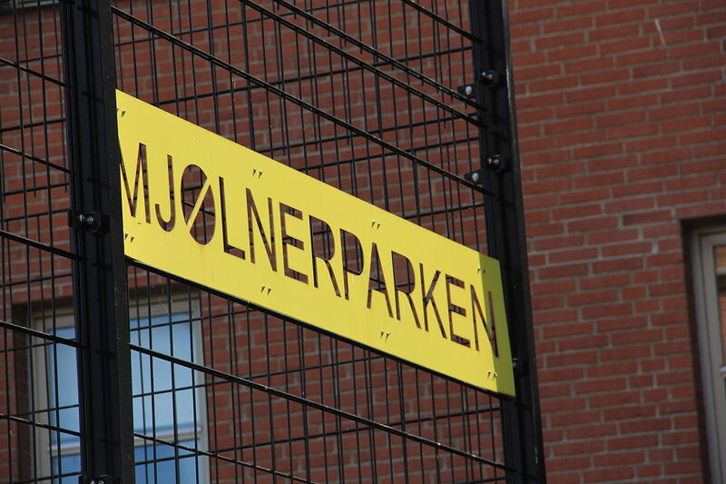 Sign from The Mjølnerparken Estate in Copenhagen (Denmark)