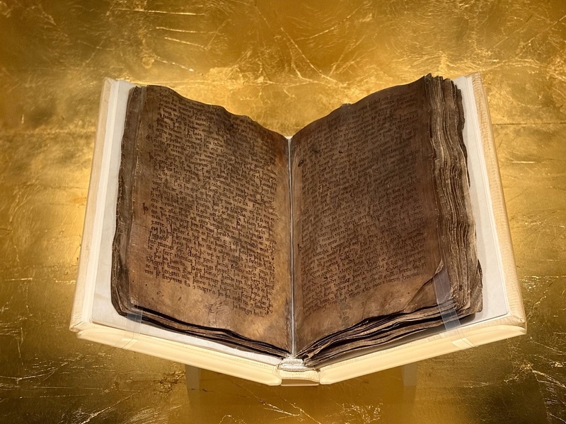 Codex Regius manuscript displayed at the Edda Building in Reykjavik (Iceland)