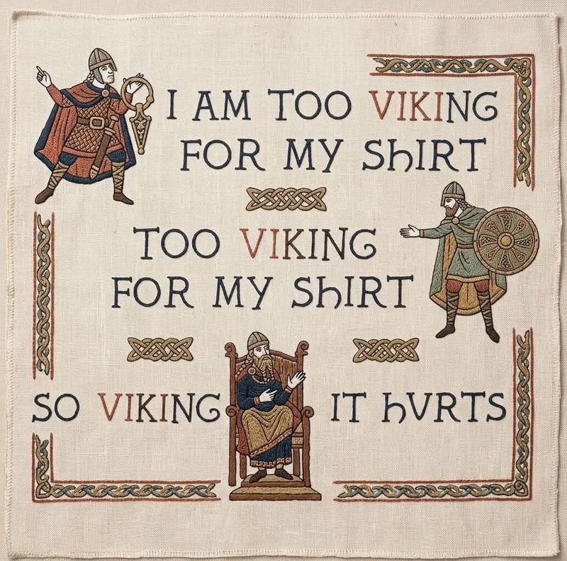 'Too Viking for my shirt' meme