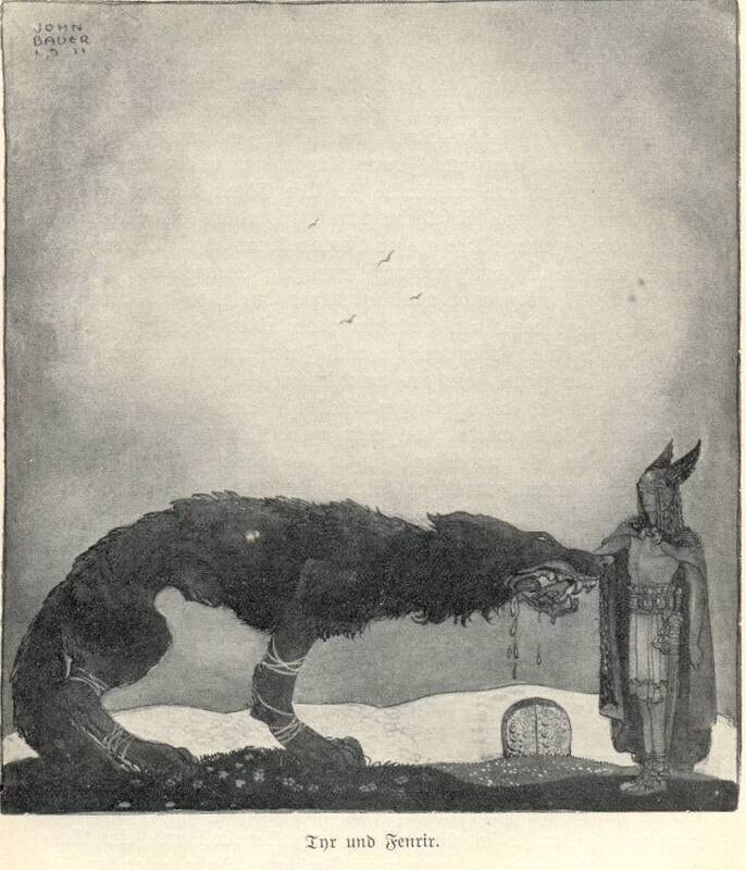 'Týr and Fenrir' (J. Bauer)