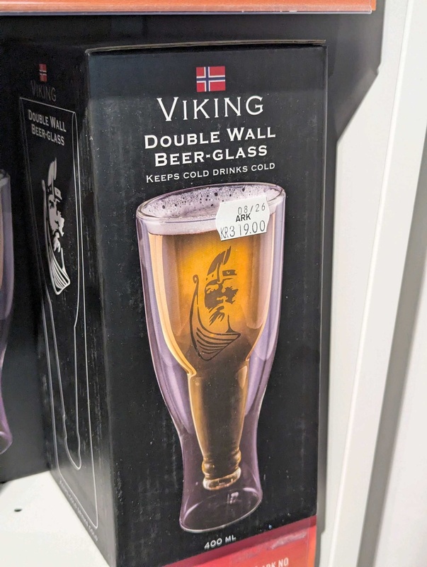 Viking branded Double Wall Beer Glass