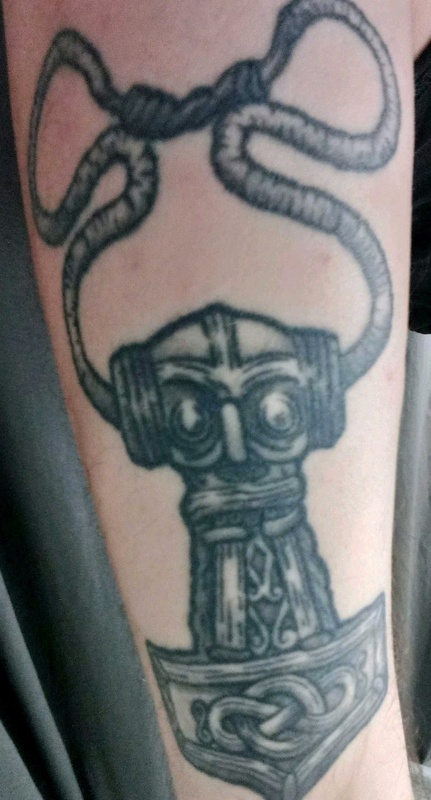 Tattoo of Thor's hammer from Ödeshög (Sweden)