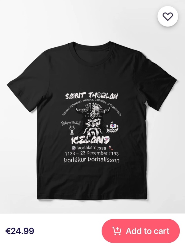 Merchandise invoking saint Thorlak of Iceland