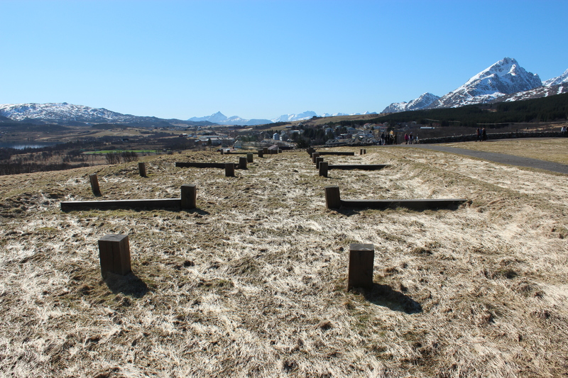 Area of original viking hall at Lofotr Vikingmuseum