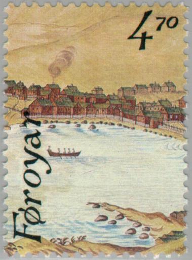 Faroe Stamp Depicting “Hafnia”, Tórshavn