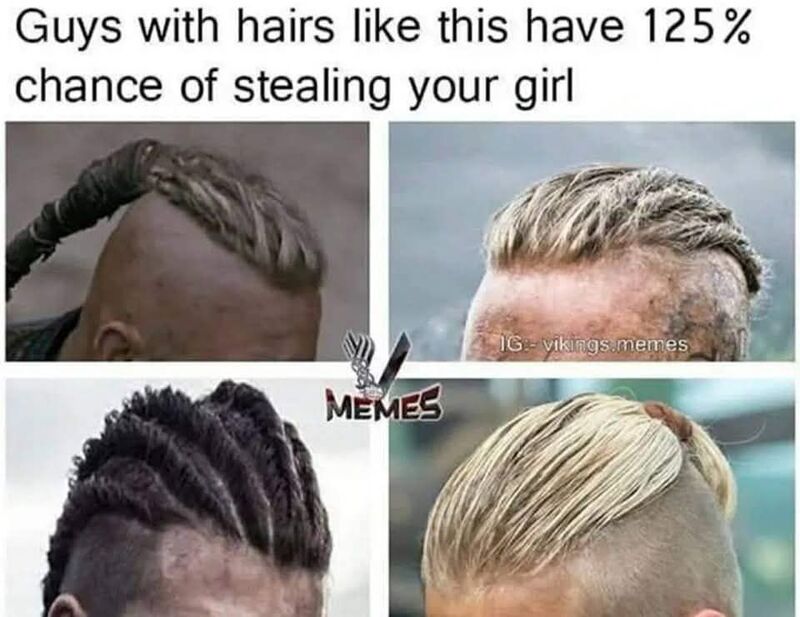 Meme about modern "Viking" hairstyles