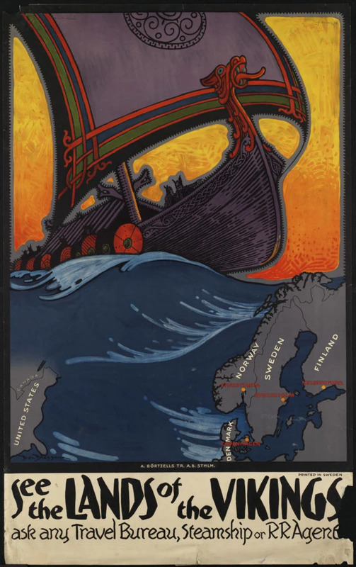 See the Land of Vikings, vintage tourism advert