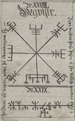Vegvisir symbols from the Huld Manuscript