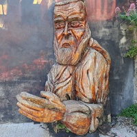 Wooden sculpture of a Viking