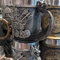 Viking beer mug or tankard featuring a Viking warrior