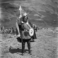 Icelandic man in Viking costume at Thingvellir