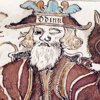 Odin with Huginn and Muninn (J. Sigurðsson)