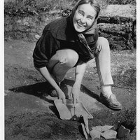 Historical photograph of excavation of Norse Settlement in Newfoundland