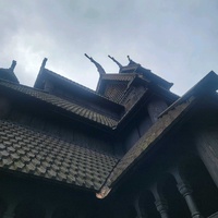 Exterior of Gol Stave Church, looking up (Olso)