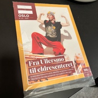 Cover of =Oslo magazine featuring woman in horned helmet (Norway)