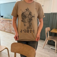T-shirt with rune-looking material