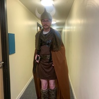 Individual in Viking costume