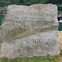 Netflix- steinen in Odda, Norway