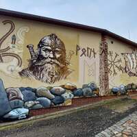 Viking mural in Wolin (Poland)