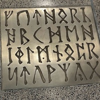 Metal item with runes