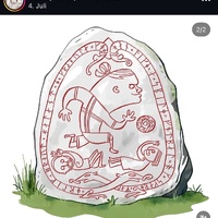 Illustration of a Viking-Inspired Runestone
