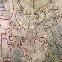 Depiction of the Yggdrasil from a replica of runestone Gs 19.