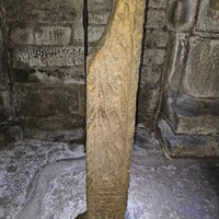Carved stone cross shaft, Lastingham (UK) (left side)